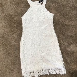 Floral embroidered white dress